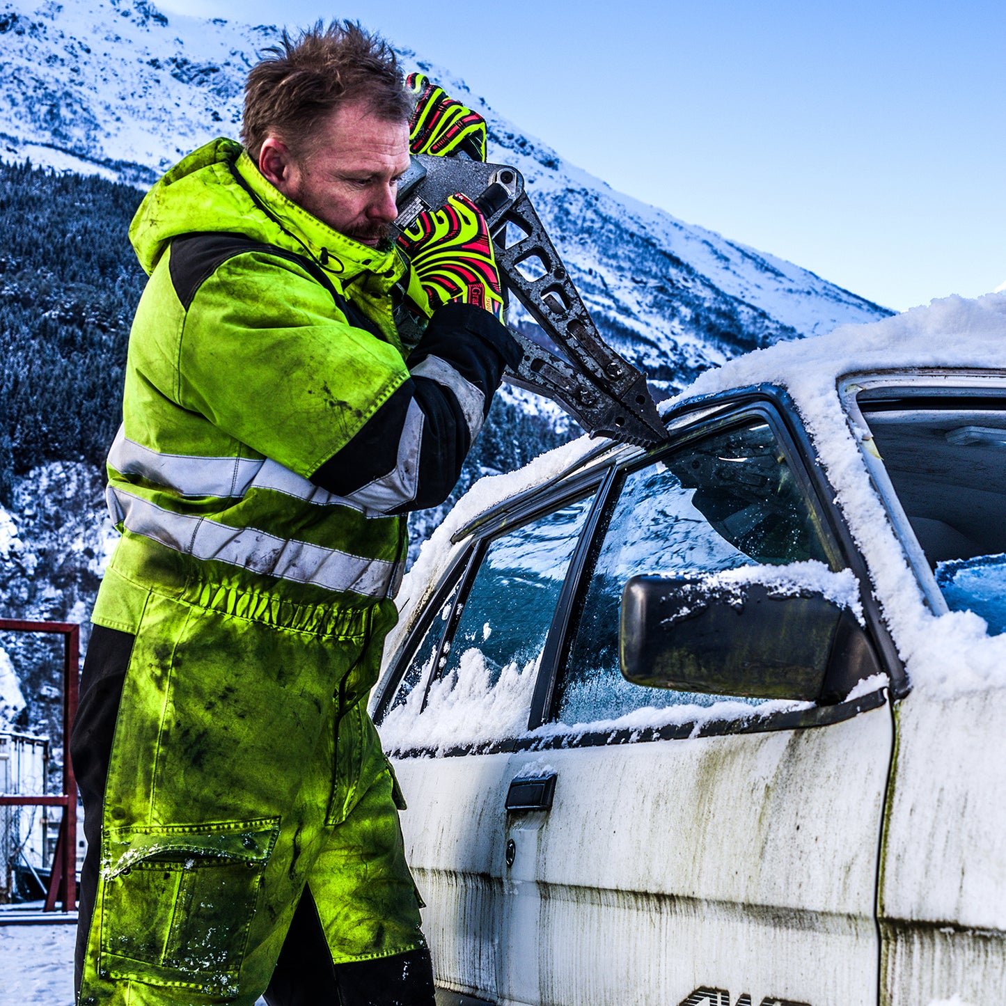 Kutt D Impact-resistente Hi-Viz™ vernehansker.(6 par)