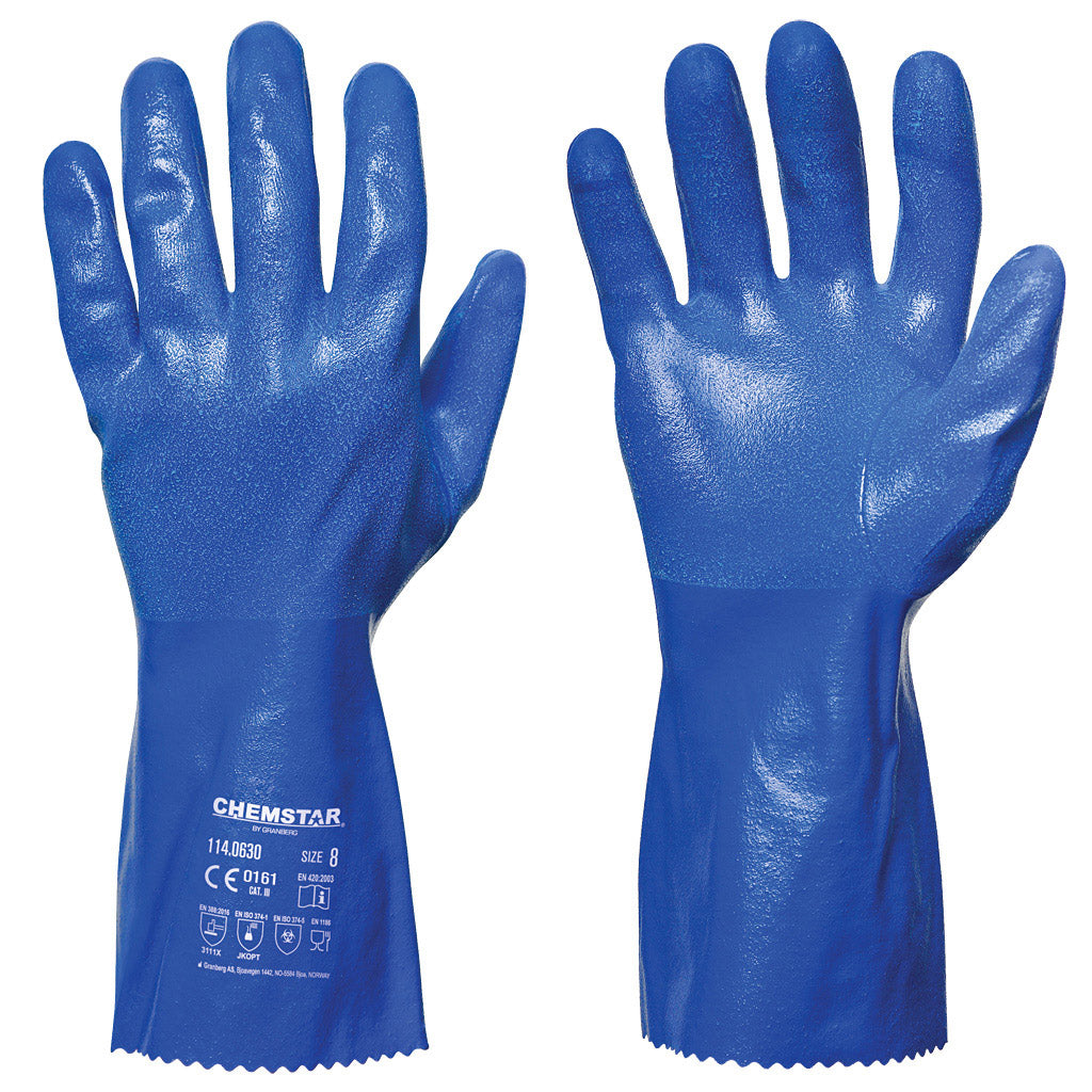 Kjemikaliebestandige nitrilhansker Chemstar ® Interlock foret.(10 par)