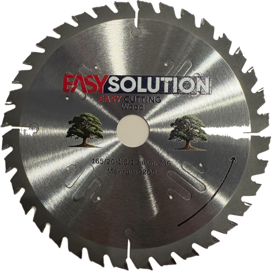 165 mm sagblad fra EasySolution – hardmetallblad med 36 karbidtenner for trearbeid
