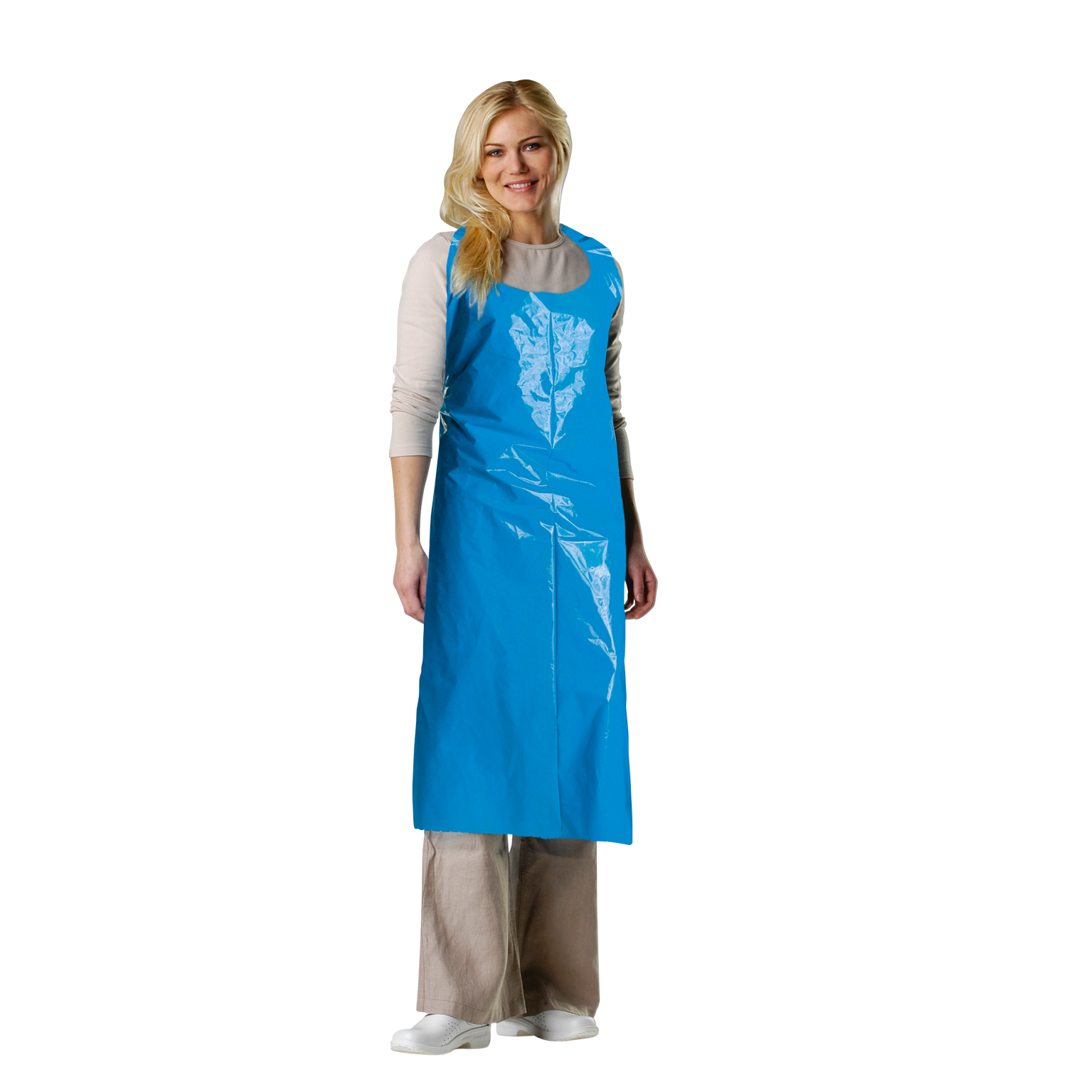 Granberg 0034B engangsforkle 130 cm, blå LDPE 40 mikron – matgodkjent for kjøkken og næringsmiddelindustri