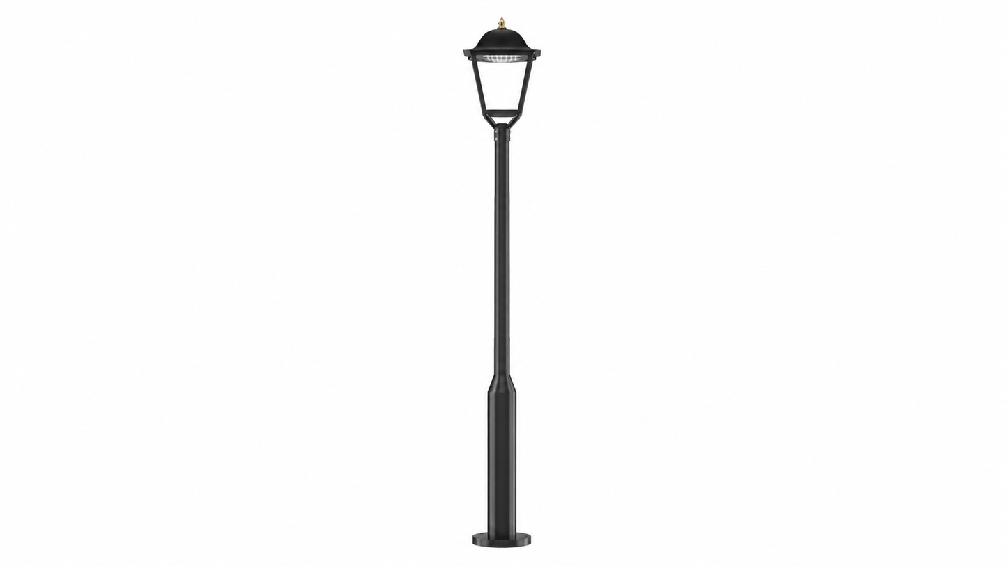 Avarta LED parklampe 40W montert på stolpe for belysning av parker, hager, gangveier og boligområder.