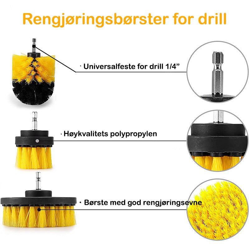 Rengjøringsbørster for drill – oversikt over de forskjellige børsteformene