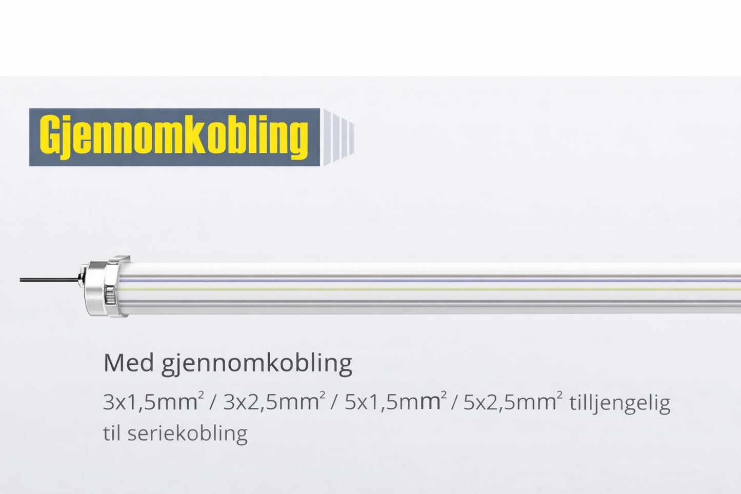 IP69K LED armatur med gjennomkobling – kan seriekobles i industri og næringsmiljø