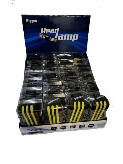 Sjokkselger med 20 stk BIGGEN hodelykt – 1000 lumen, USB-C oppladbar, bevegelsessensor