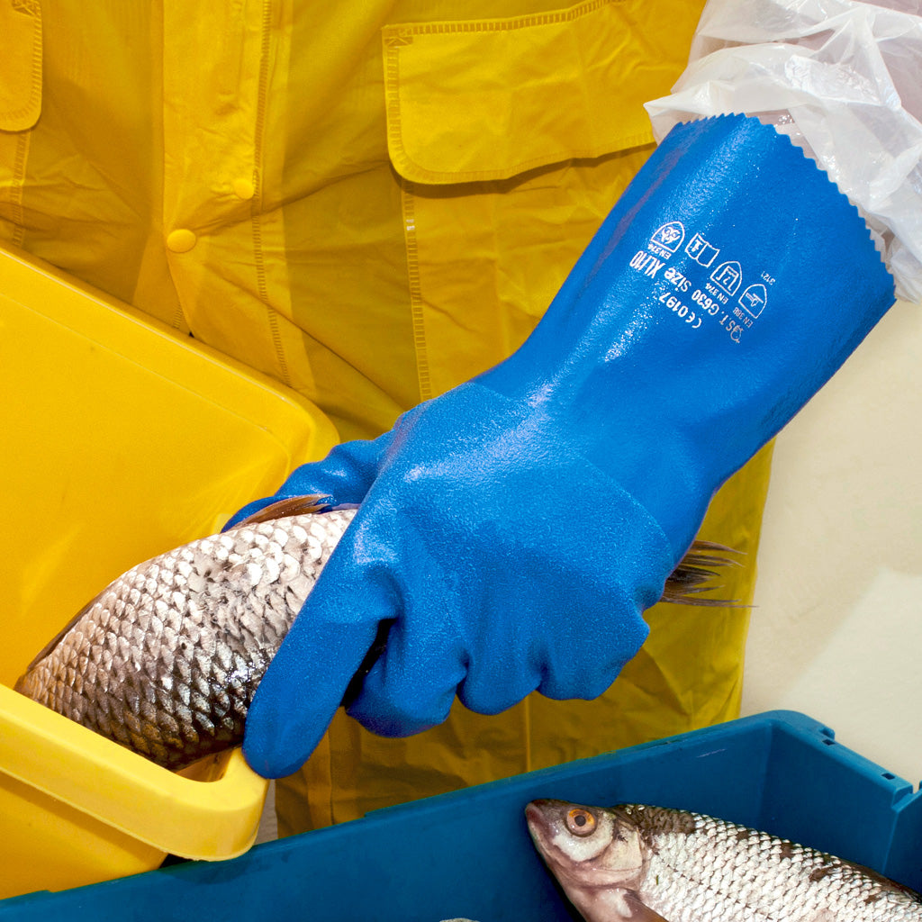 Granberg 0630 i bruk ved håndtering av fisk – matgodkjent nitrilhanske