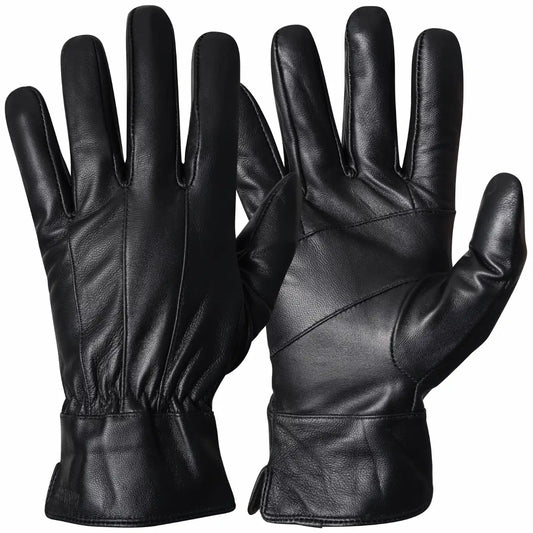 Granberg 119.1101 skinnhansker, svart – vinterhansker med ullfôr, frilagt produktbilde