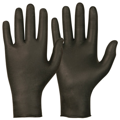 Granberg 628 svarte engangshansker i Soft Nitrile – pudderfrie med mikrotekstur for godt grep