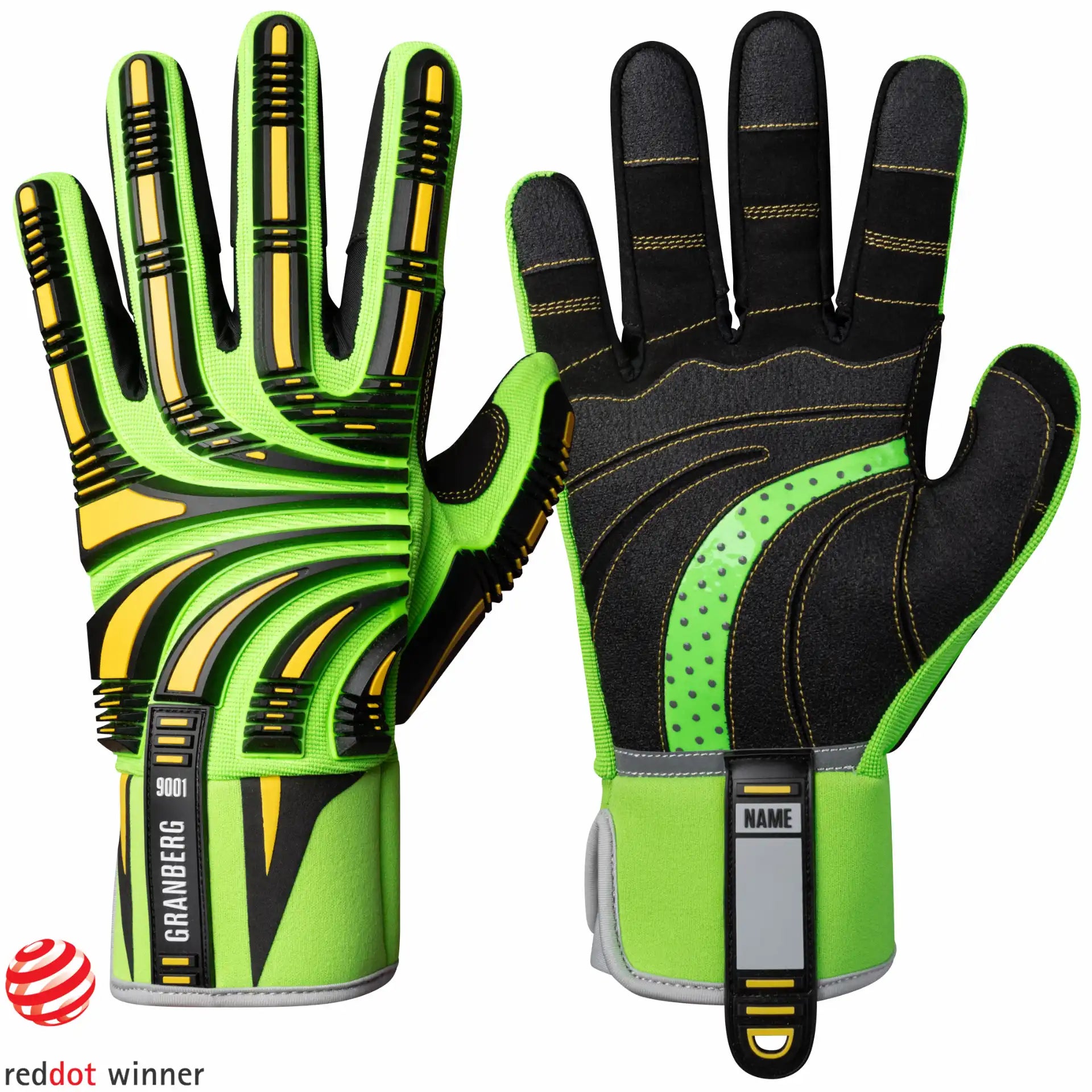 Granberg 9001 Hi-Viz vernehansker med Kozane® kuttnivå F, TPR støtbeskyttelse og G-Tech® grep – for olje og gass
