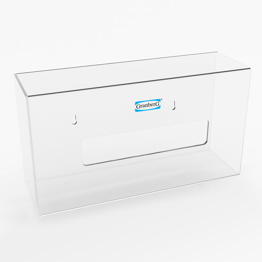 Veggmontert hanskedispenser i pleksiglass med veggfeste