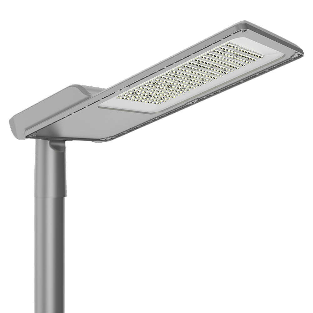 Meta LED-gatelys Type II med høy lyseffekt, IP66 og robust aluminiumshus.