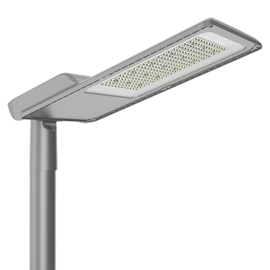 Meta LED-gatelys Type II med høy lyseffekt, IP66 og robust aluminiumshus.