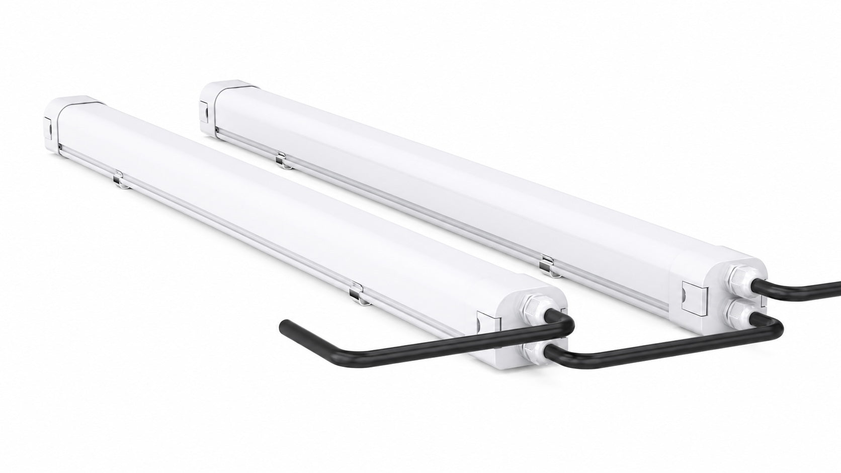 Triproof LED armatur IP65 med Wire Through-gjennomkobling (linkable) som gjør det enkelt å seriekoble flere armaturer i samme installasjon.