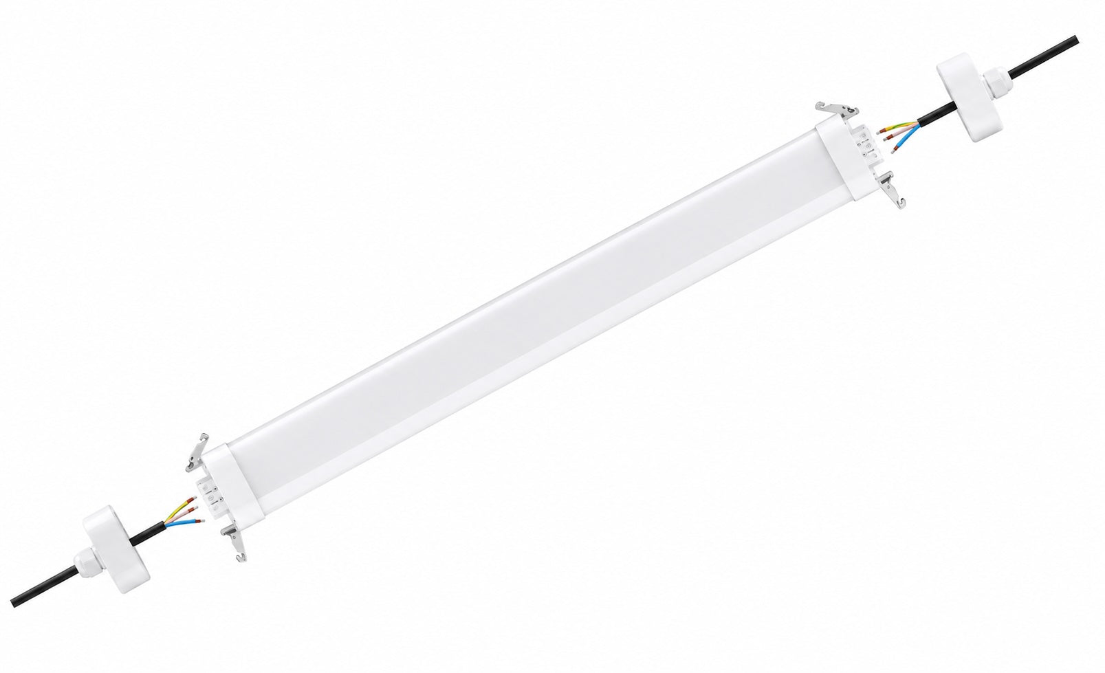 Triproof LED armatur IP65 med Wire Through-kobling og Lock & Lock-system for rask og sikker installasjon.