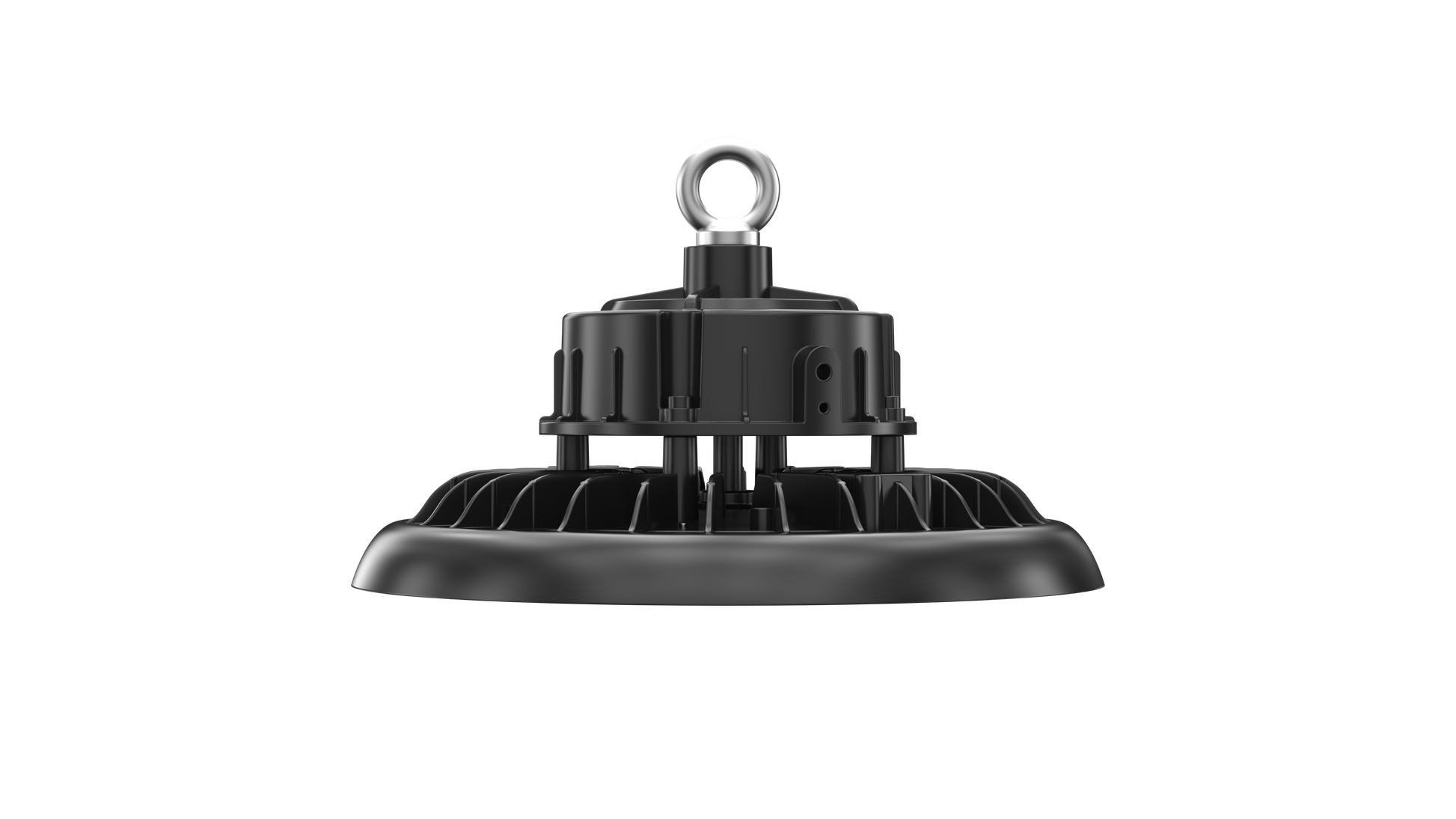 UFO Fast Watt LED high-bay – sideprofil med kjøleribber og krokoppheng, IP65