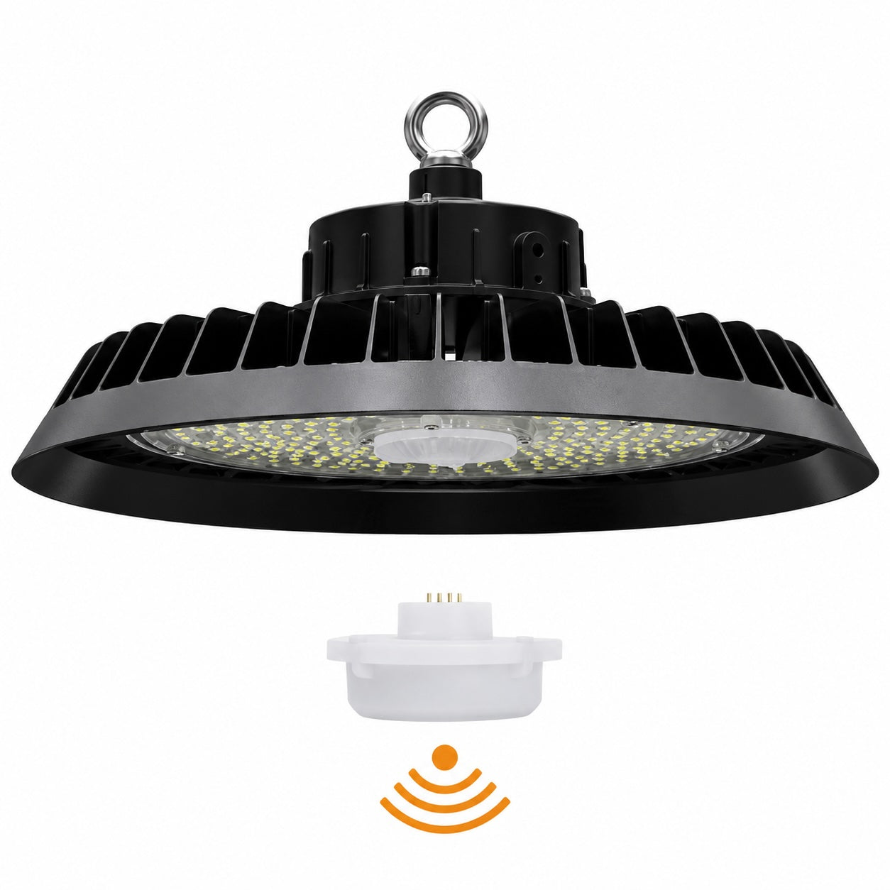 UFO highbay LED med sensorport 4000K 90° for lager og industri